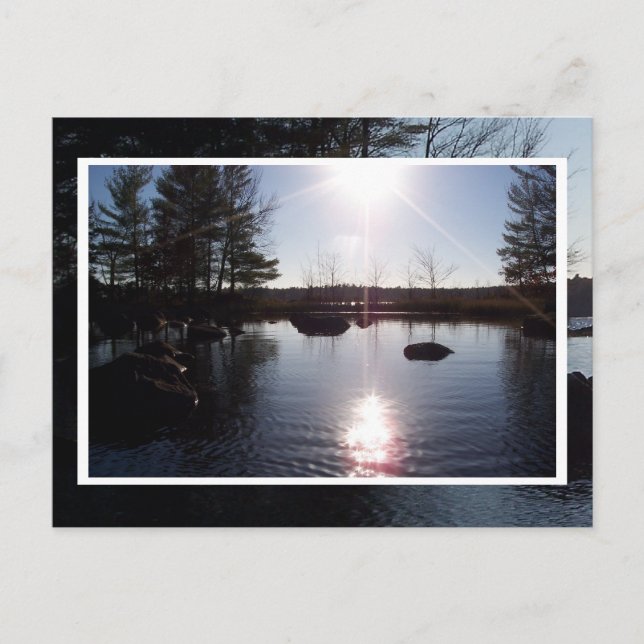 Coucher de soleil sur la carte postale du lac (Devant)