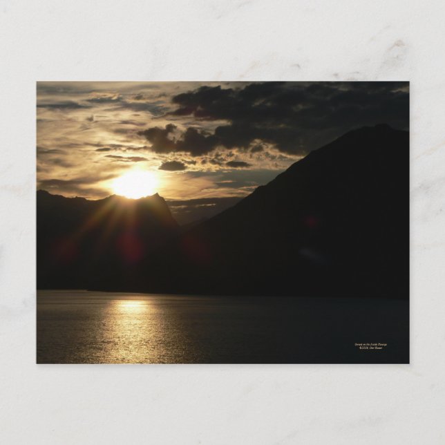 Coucher de soleil sur la carte postale du passage  (Devant)