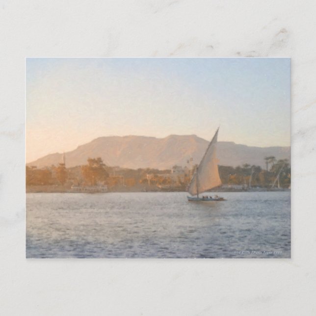 Coucher de soleil sur la carte postale Luxor (Devant)
