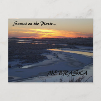 Coucher de soleil sur la carte postale Platte