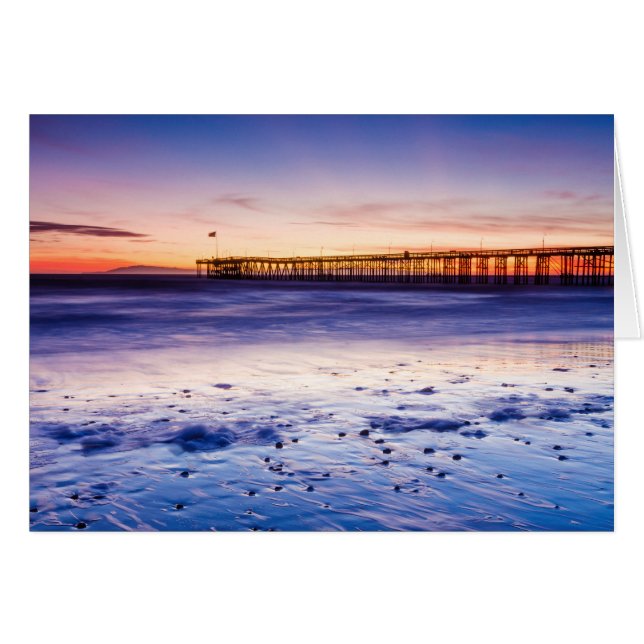 Coucher de soleil sur la jetée et la plage de Vent (Devant horizontal)