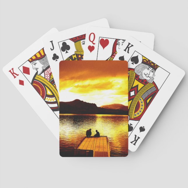 Coucher de soleil sur la jetée - Jeu de cartes (dos)