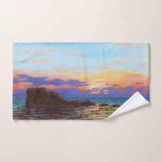 Coucher de soleil sur la plage de Perranporth