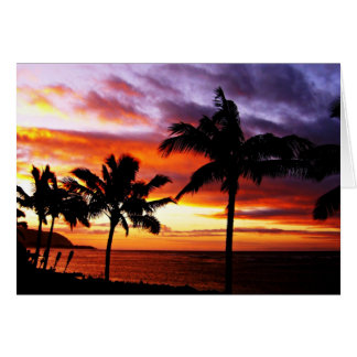 Coucher de soleil sur la plage d'Hawaii