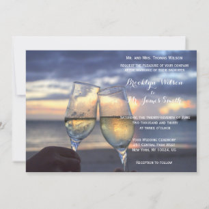 Coucher De Soleil Sur La Plage Mariages Invitation