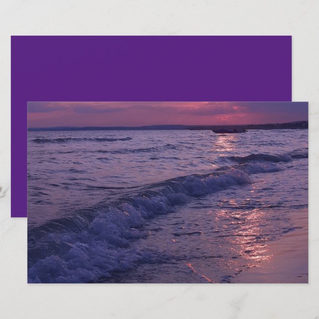 Coucher de soleil sur la plage océan mer ciel nuag (Devant / Derrière)