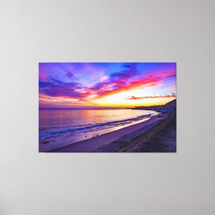 coucher de soleil sur la plage toile enveloppée