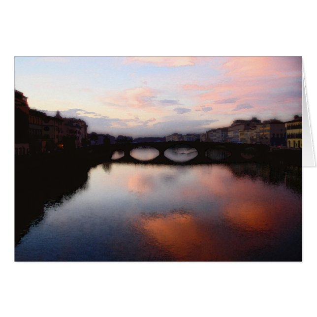 Coucher de soleil sur la rivière Arno (Devant horizontal)