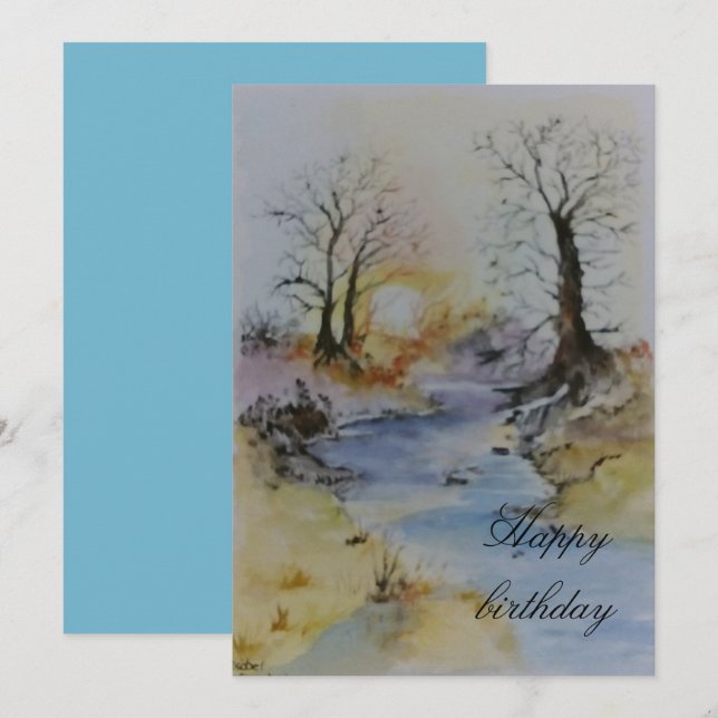 Coucher de soleil sur la rivière et le paysage (Devant / Derrière)