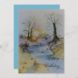 Coucher de soleil sur la rivière et le paysage