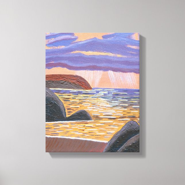 Coucher de soleil sur la toile de la mer (Recto)