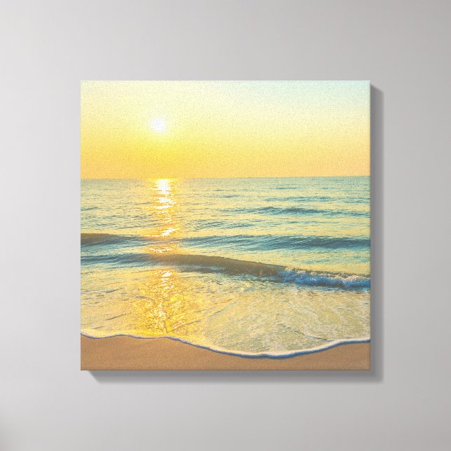 Coucher de soleil sur la toile de plage Imprimer (Recto)