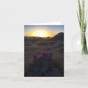 coucher de soleil sur l'arbre joshua #2 carte pour