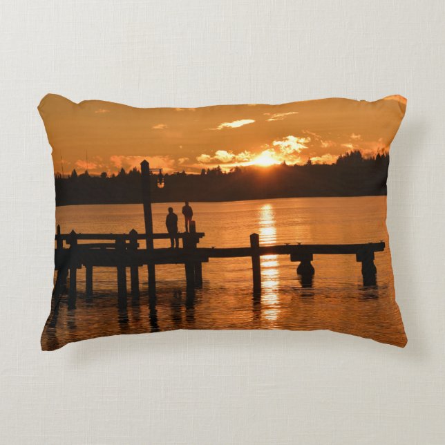 Coucher de soleil sur le Coussin Lake Accent (Devant)