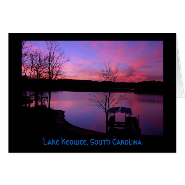 Coucher de soleil sur le lac Keowee (titre) (Devant Horizontal)