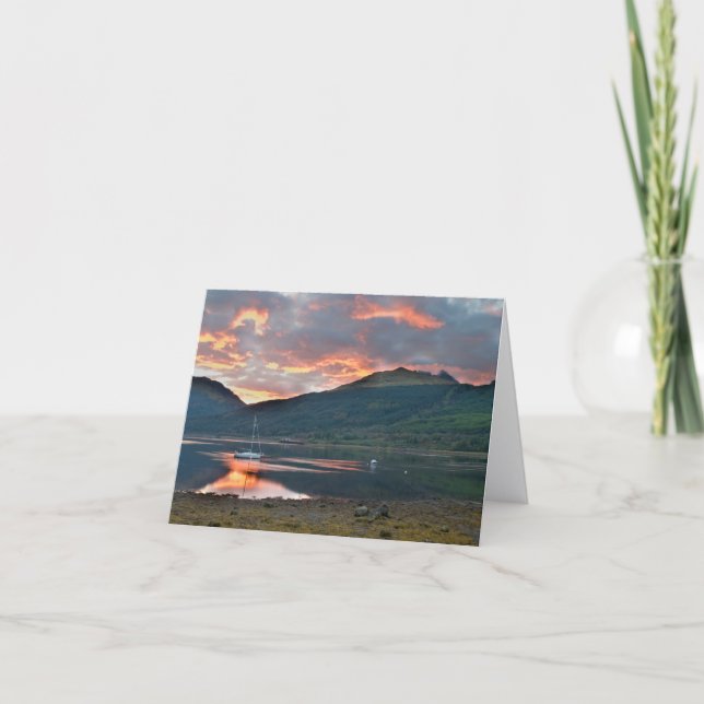 Coucher de soleil sur le Loch Long, carte de vœux  (Devant)