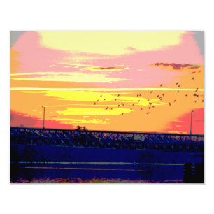 COUCHER DE SOLEIL SUR LE PONT ROURKE PHOTO IMPRIMÉ