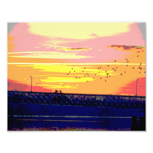 COUCHER DE SOLEIL SUR LE PONT ROURKE PHOTO IMPRIMÉ (Devant)