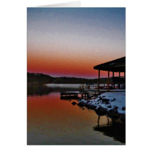 Coucher de soleil sur le quai du lac Arrowhead