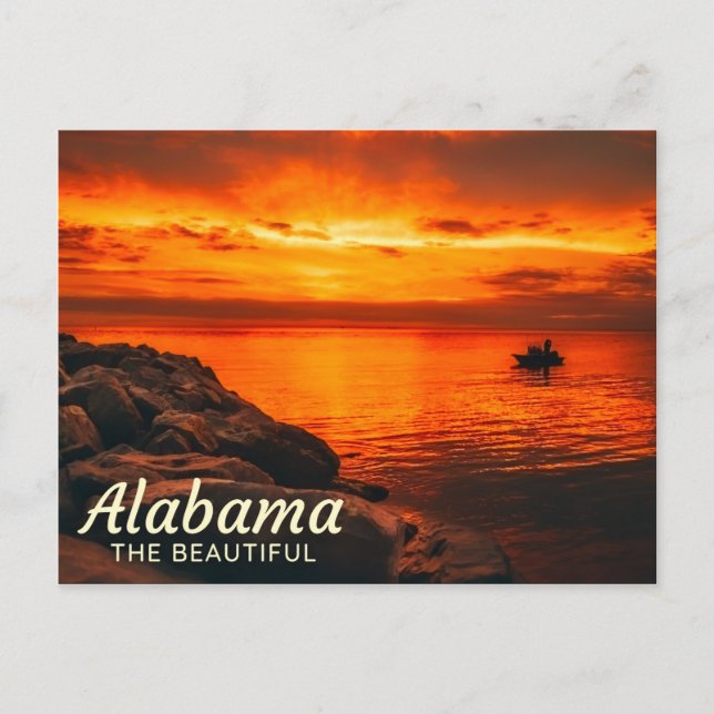 Coucher de soleil sur l'eau, Alabama Carte postale (Devant)