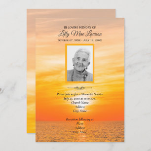 Coucher de soleil sur les invitations au service c