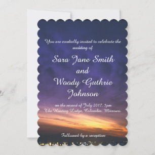 Coucher De Soleil Sur Les Invitations De Mariage D