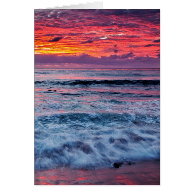 Coucher de soleil sur les vagues de l'océan, Calif (Devant)