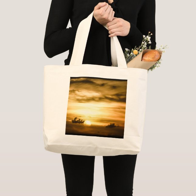 Coucher De Soleil Sur L'Océan Pacifique Grand Sac  (Devant (produit))