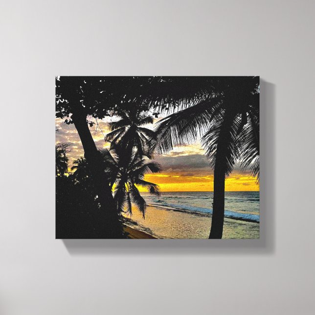 Coucher de soleil sur toile (Recto)