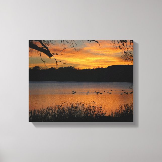 Coucher de soleil sur toile étanchée du lac Imprim (Recto)