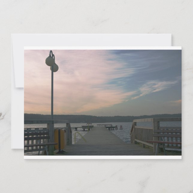 Coucher de soleil sur un pont de lac Invitation (Devant)