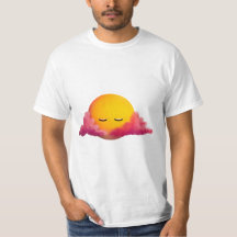Coucher de soleil - T-shirt esthétique à nuages ro