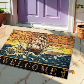 Coucher de soleil, Tapis nautique, Bateau océaniqu