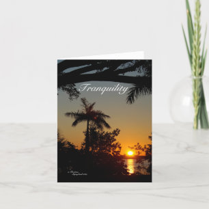 Coucher de soleil Tranquille Palmier Note carte