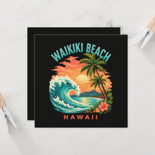 Coucher de soleil tropical à Waikiki Beach Hawaï