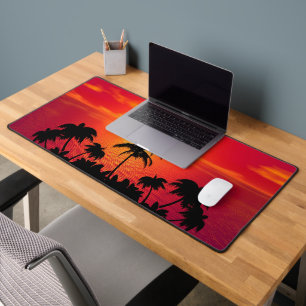 Coucher de soleil tropical avec palmiers