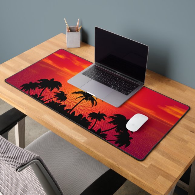 Coucher de soleil tropical avec palmiers  (Bureau 2)