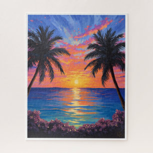 Coucher de soleil tropical – Puzzle vibrant de l'o