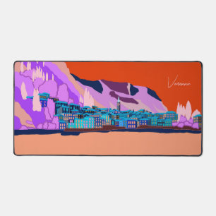 Coucher de soleil Varenna Lac Côme Italie Illustra