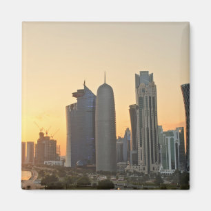 Coucher du soleil au-dessus de Doha, aimant du