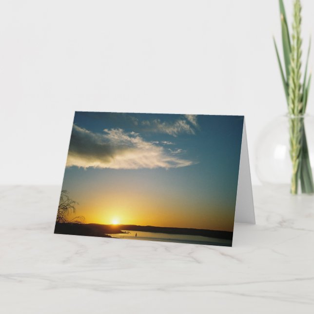 Coucher du soleil au lac Travis - cartes de (Devant)