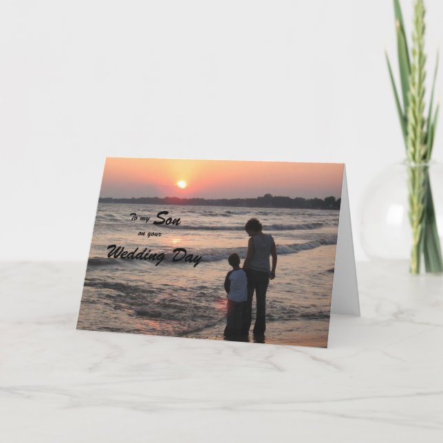Coucher du soleil de carte de jour du mariage de (Devant)