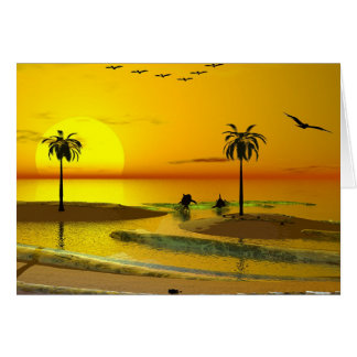 Coucher du soleil de rivage de paradis