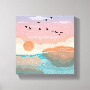 Coucher du soleil Gradient Wall Art   Toile enrobé