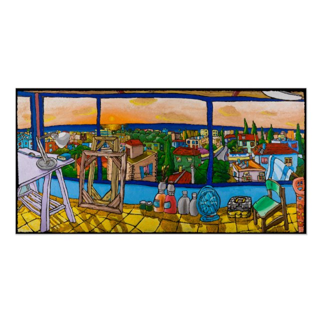 Coucher du soleil - La vue, Poster Jonathan Kis-Le (Devant)