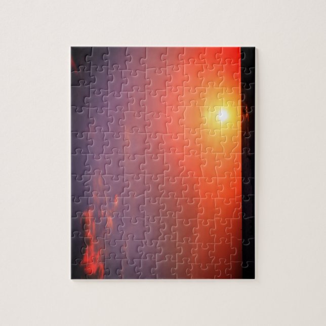 Coucher du soleil sur le puzzle de plage (Vertical)