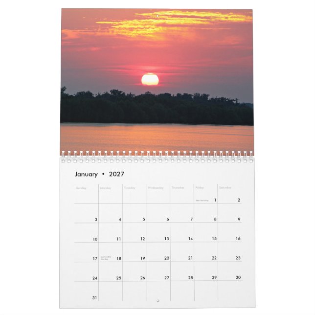 Couchers du soleil sur le calendrier du Golfe du (Jan 2027)