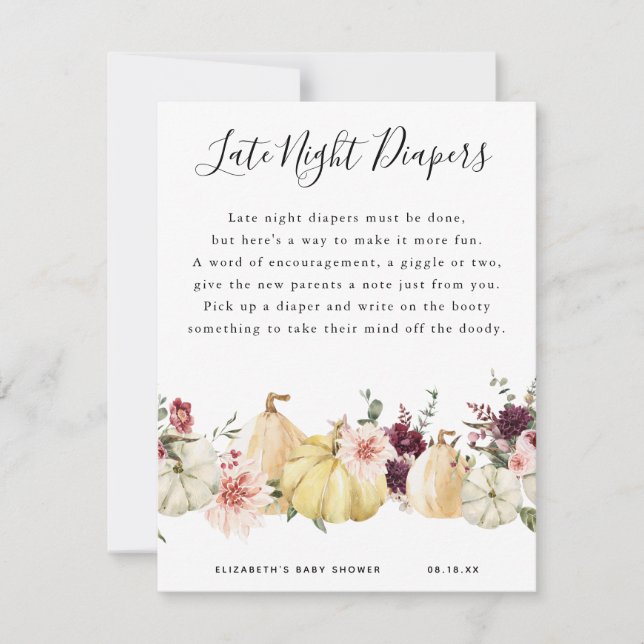 Couches de nuit tardive | Jeu de Baby Shower (Devant)