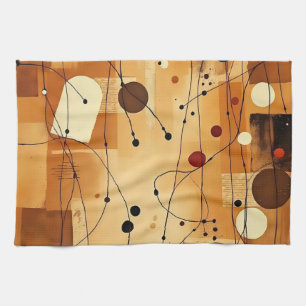 Couches d'eau beige Abstraites Serviette de cuisin