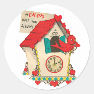 Coucou sur vous Valentine Stickers ronds